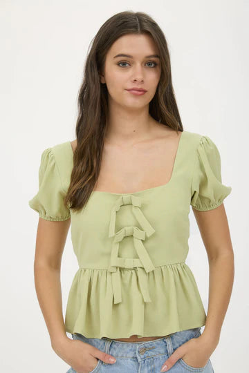 Peplum Bow Top