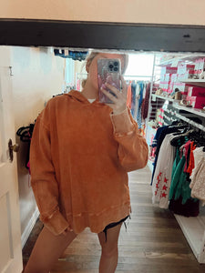 Brown Wash Corded Hoodie