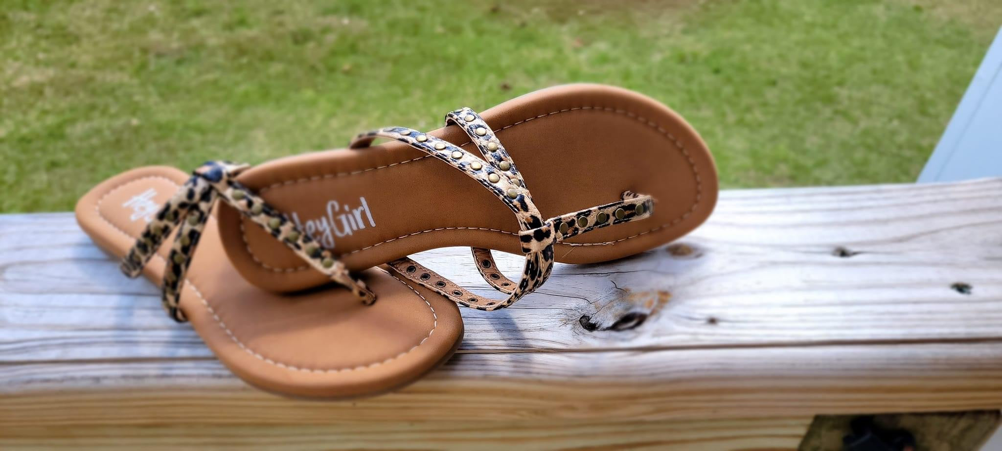 Gold Leopard Swimsuit Sandals