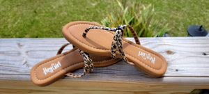 Gold Leopard Swimsuit Sandals