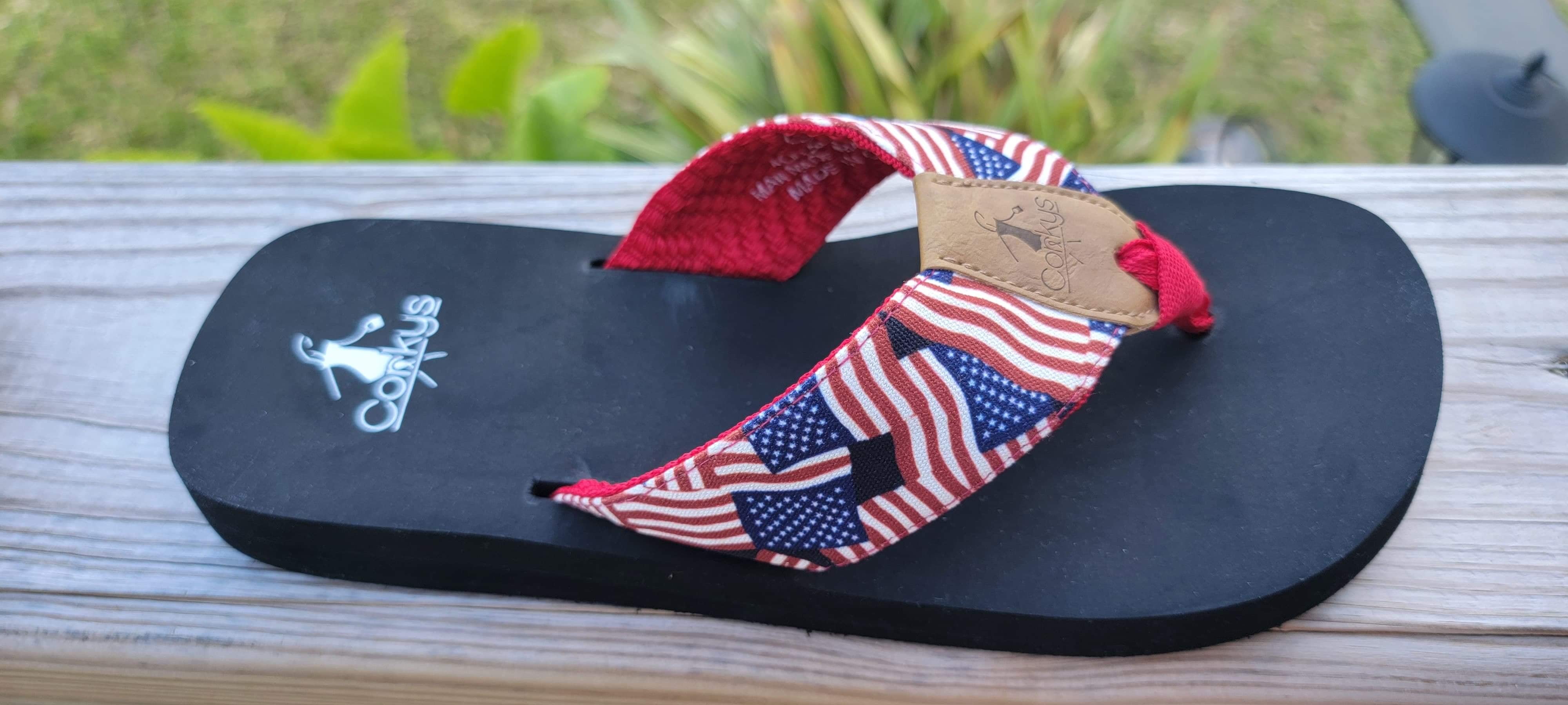 American Flag Flip Flops