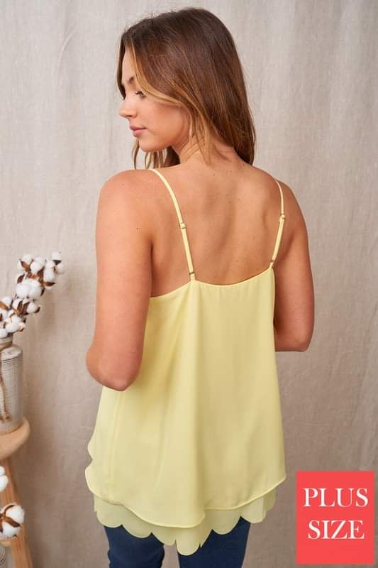 Lemon Scallop Cami Top