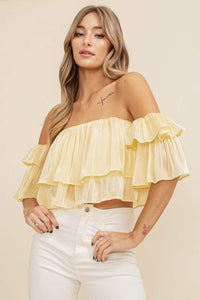 Fearless Yellow Ruffle Top