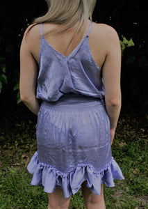 Lavender Smocked Mini Dress