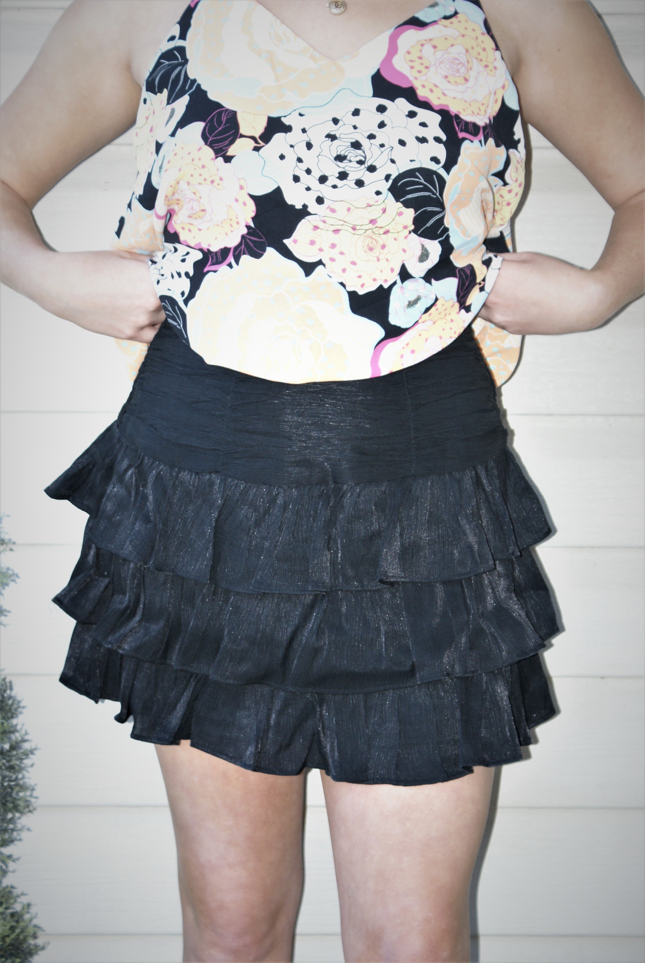 Black All For The Attention Ruffle Skirt