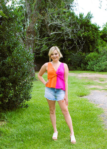 Tequila Sunrise Orange/Pink Half Top