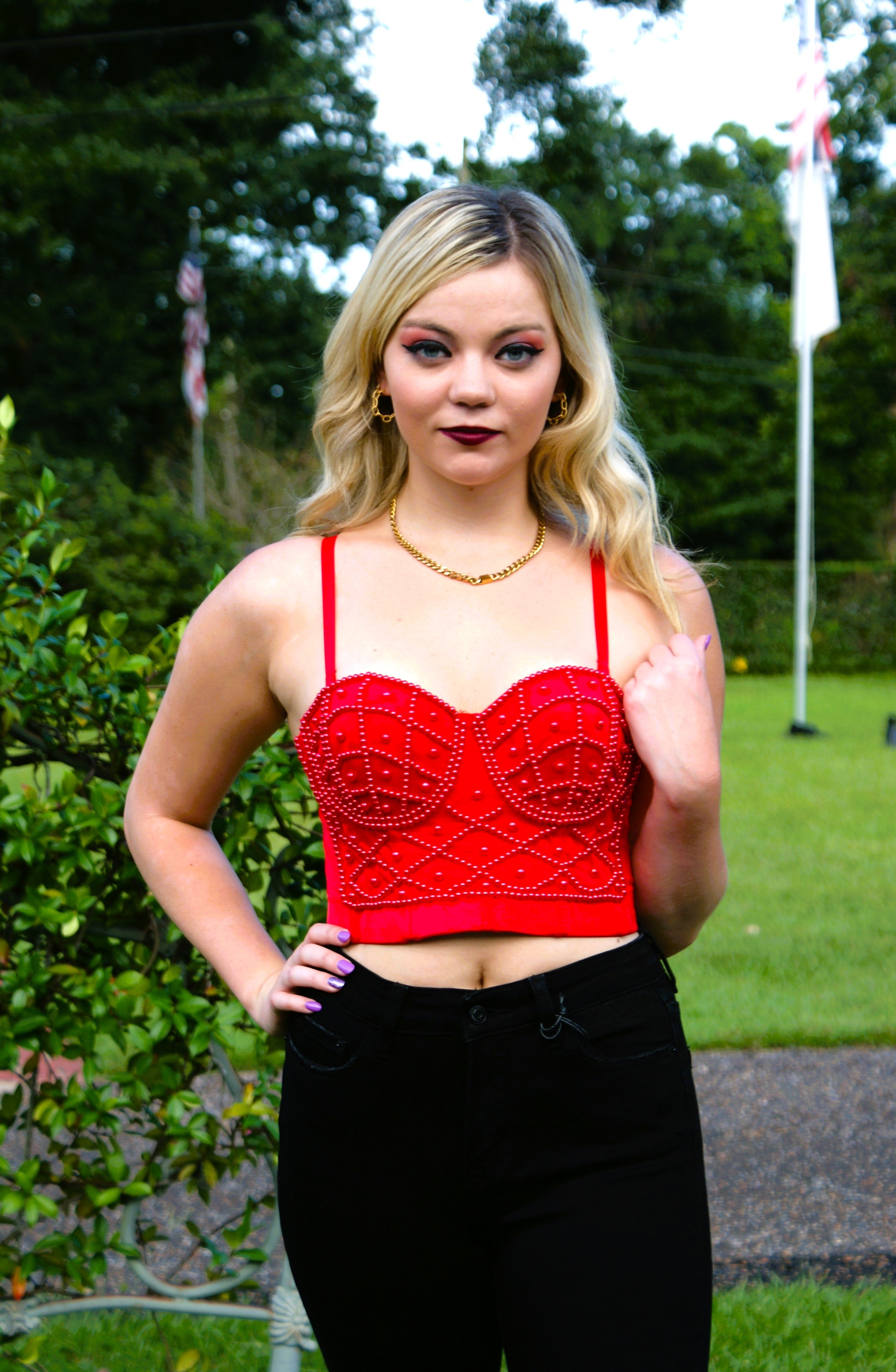 Red Pearl Bustier